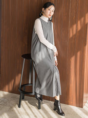 裏起毛サキソニーワンピース≪手洗い可能≫