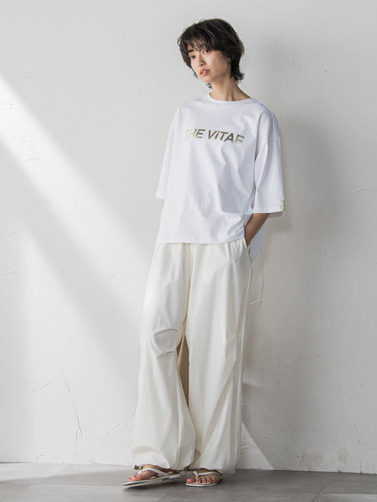 箔プリントロゴTシャツ≪手洗い可能≫