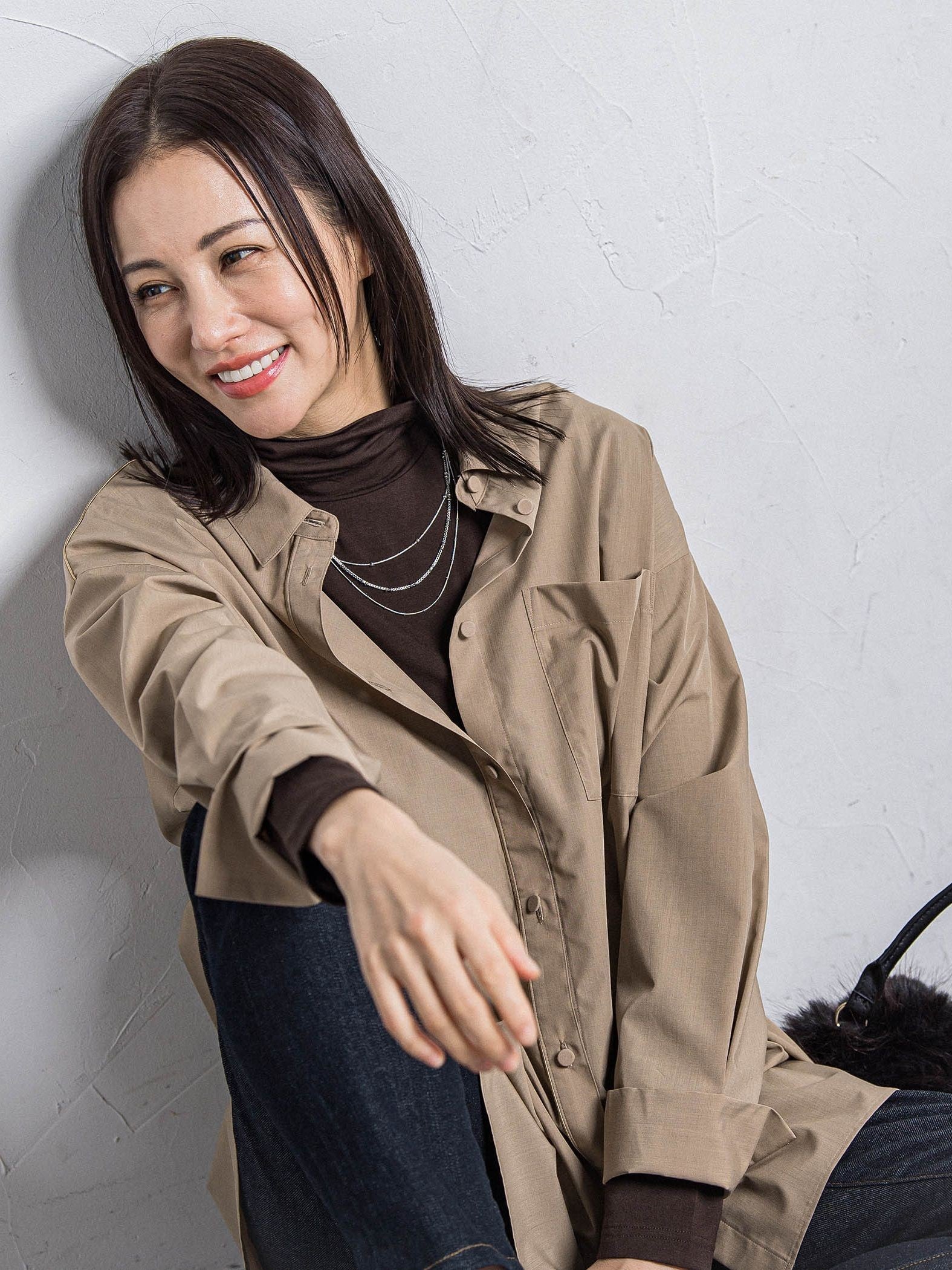 オーバーサイズシャツブラウス ≪洗濯機で洗える≫