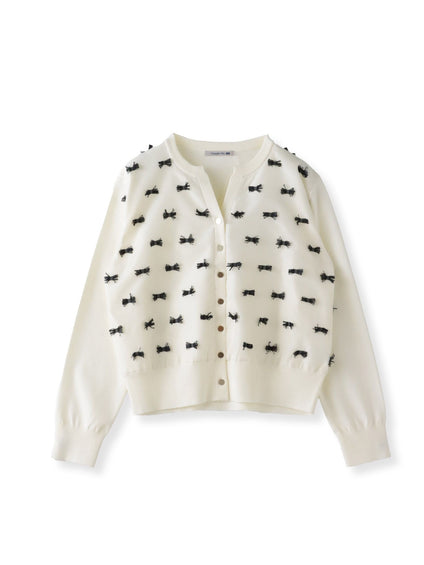 リボンジャガードカーディガン