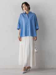 【WEB限定】T/Cストライプブラウス