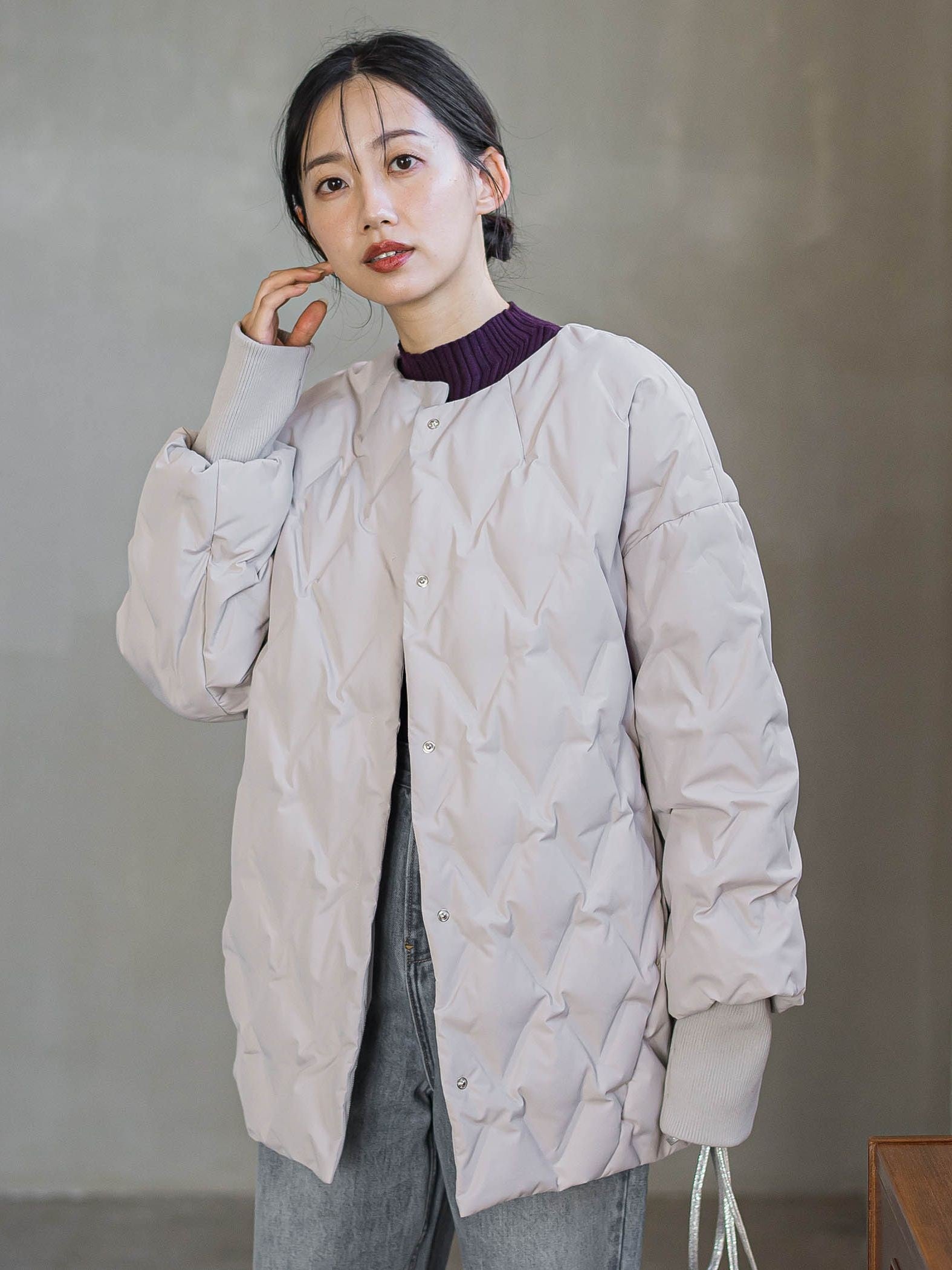 ステッチレスダウンコート