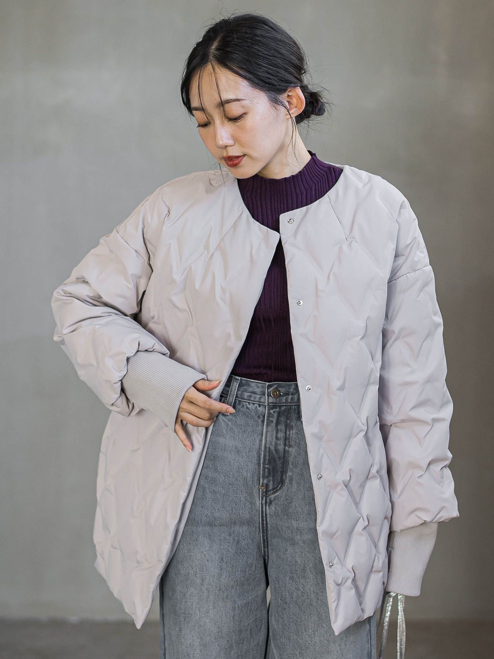 ステッチレスダウンコート