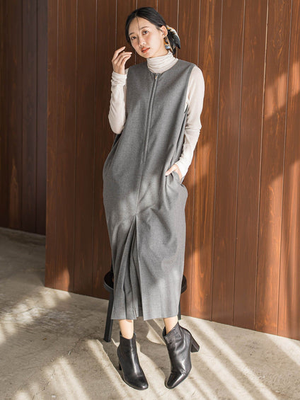 裏起毛サキソニーワンピース≪手洗い可能≫