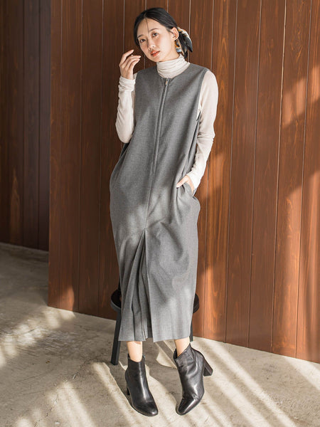 裏起毛サキソニーワンピース≪手洗い可能≫