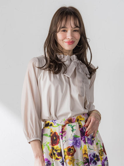 サイドリボンカットソー