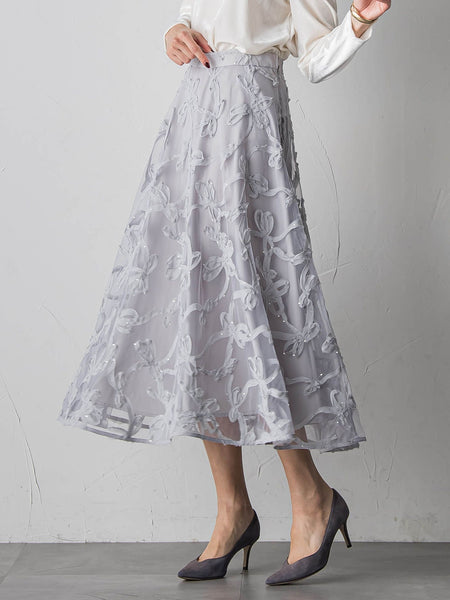 スパンコールテープチュールスカート