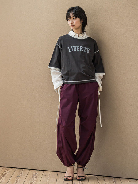 バイカラーパイピングロゴTシャツ≪手洗い可能≫