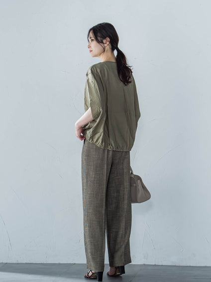 【WEB限定】スリットスリーブノーカラーブルゾン≪手洗い可能≫
