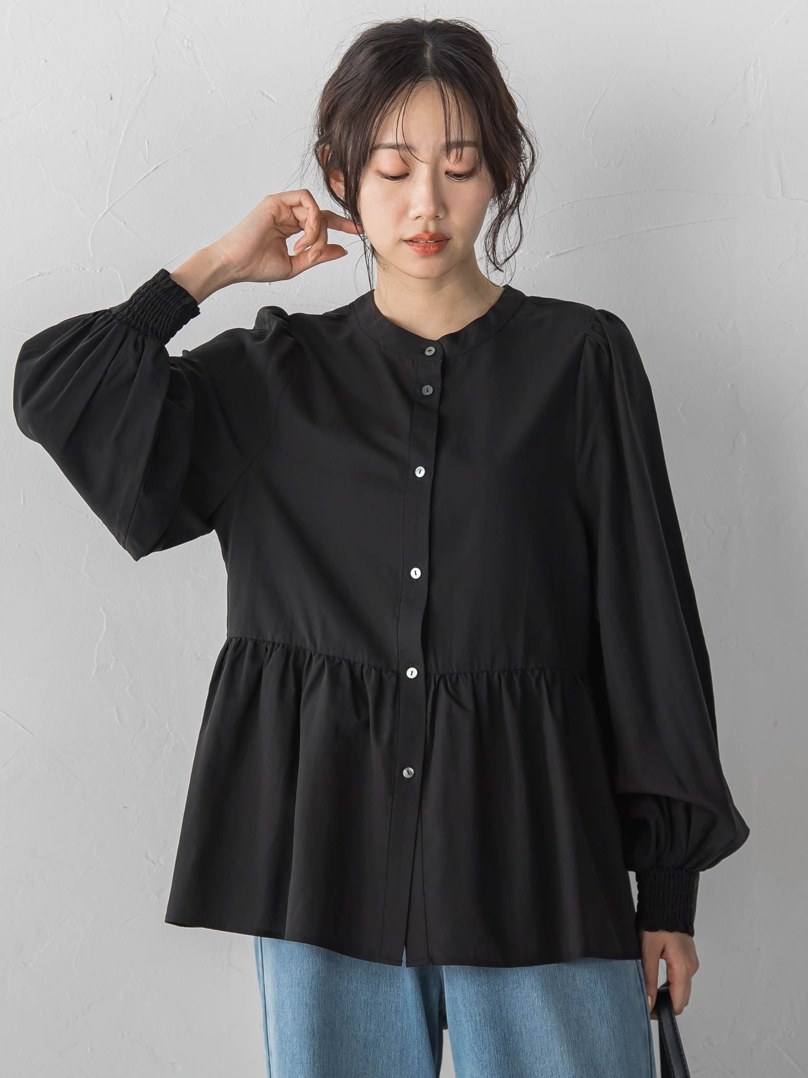 2WAYシアーペプラムシャツ