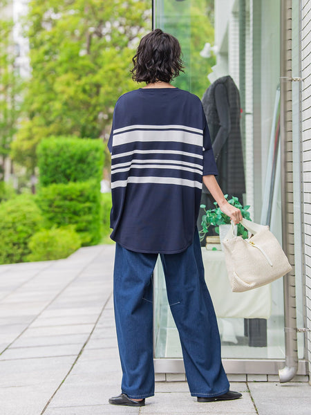 【WEB限定】デニムカーブパンツ≪洗濯機で洗える≫