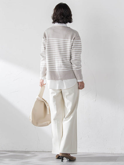 ネックフリルブラウス