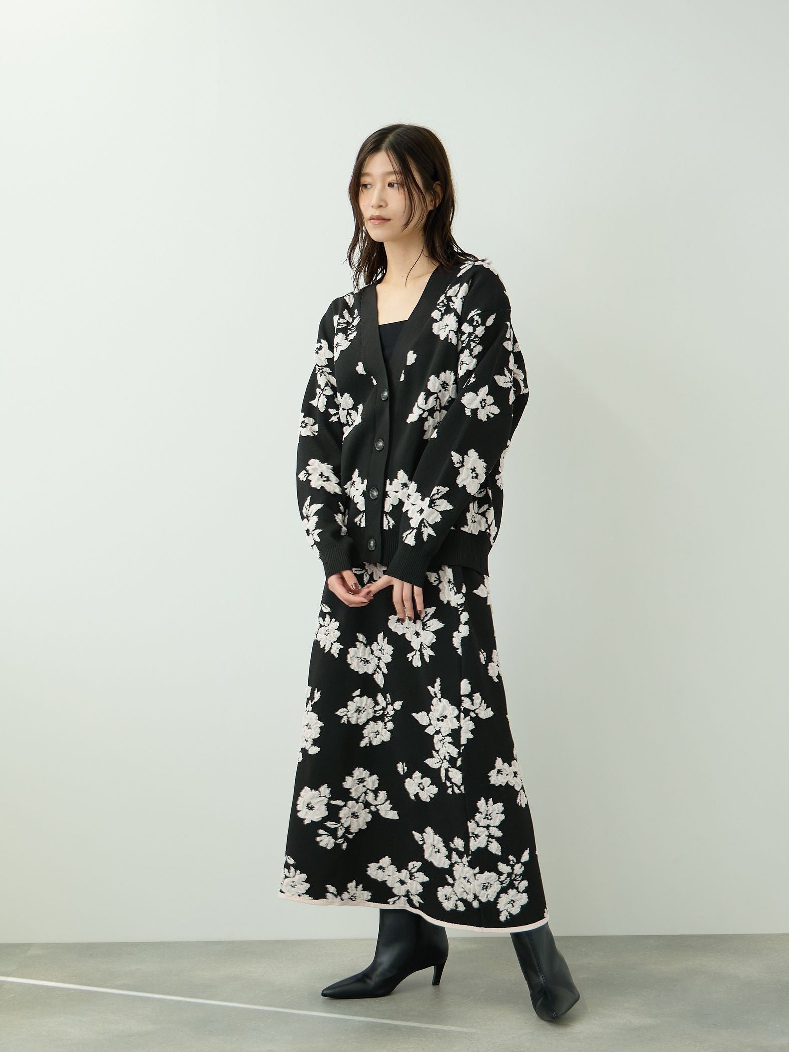 フクレジャガードニットカーディガン