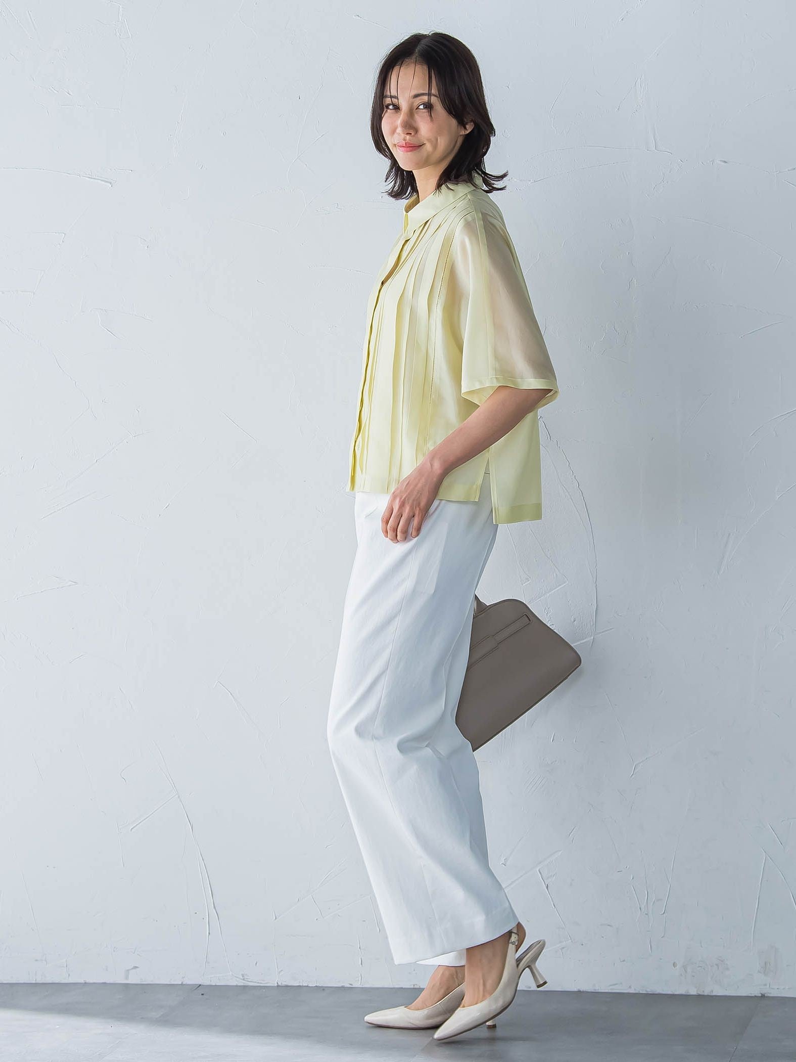 ピンタックレースブラウス≪手洗い可能≫