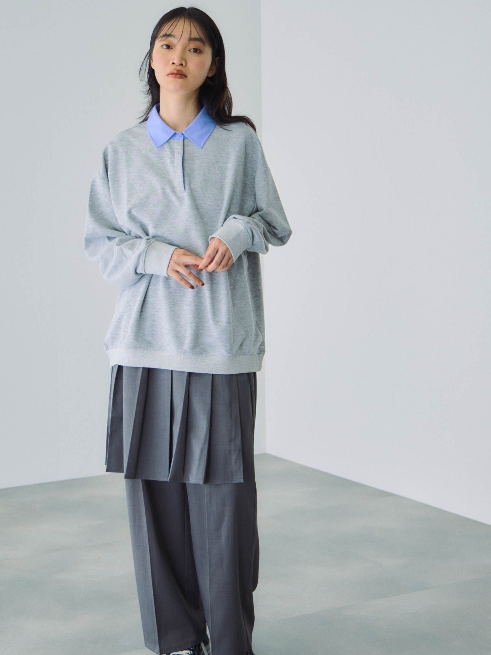 配色ポロスウェットプルオーバー≪セットアップ対応/手洗い可能≫