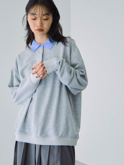 配色ポロスウェットプルオーバー≪セットアップ対応/手洗い可能≫