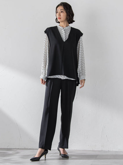 ハイストレッチカルゼストレートパンツ