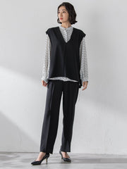 ハイストレッチカルゼストレートパンツ