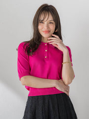 【WEB限定カラーあり】LUCINDAポロニット