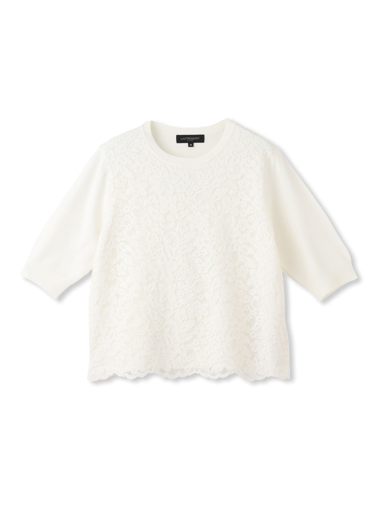 ボタニカルレース×ニットプルオーバー