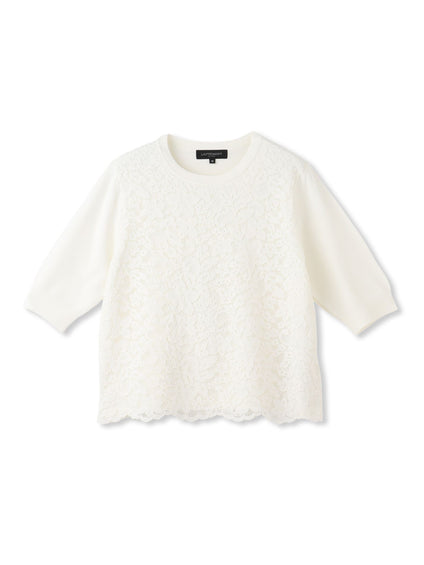 ボタニカルレース×ニットプルオーバー