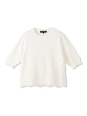 ボタニカルレース×ニットプルオーバー