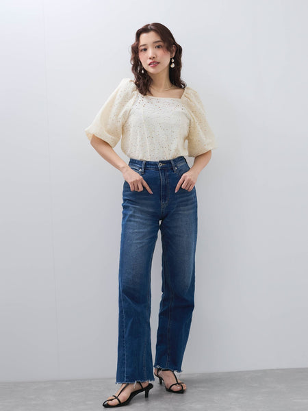 【SHIORI IRIE コラボ】2WAYオフショルレースブラウス≪手洗い可能≫