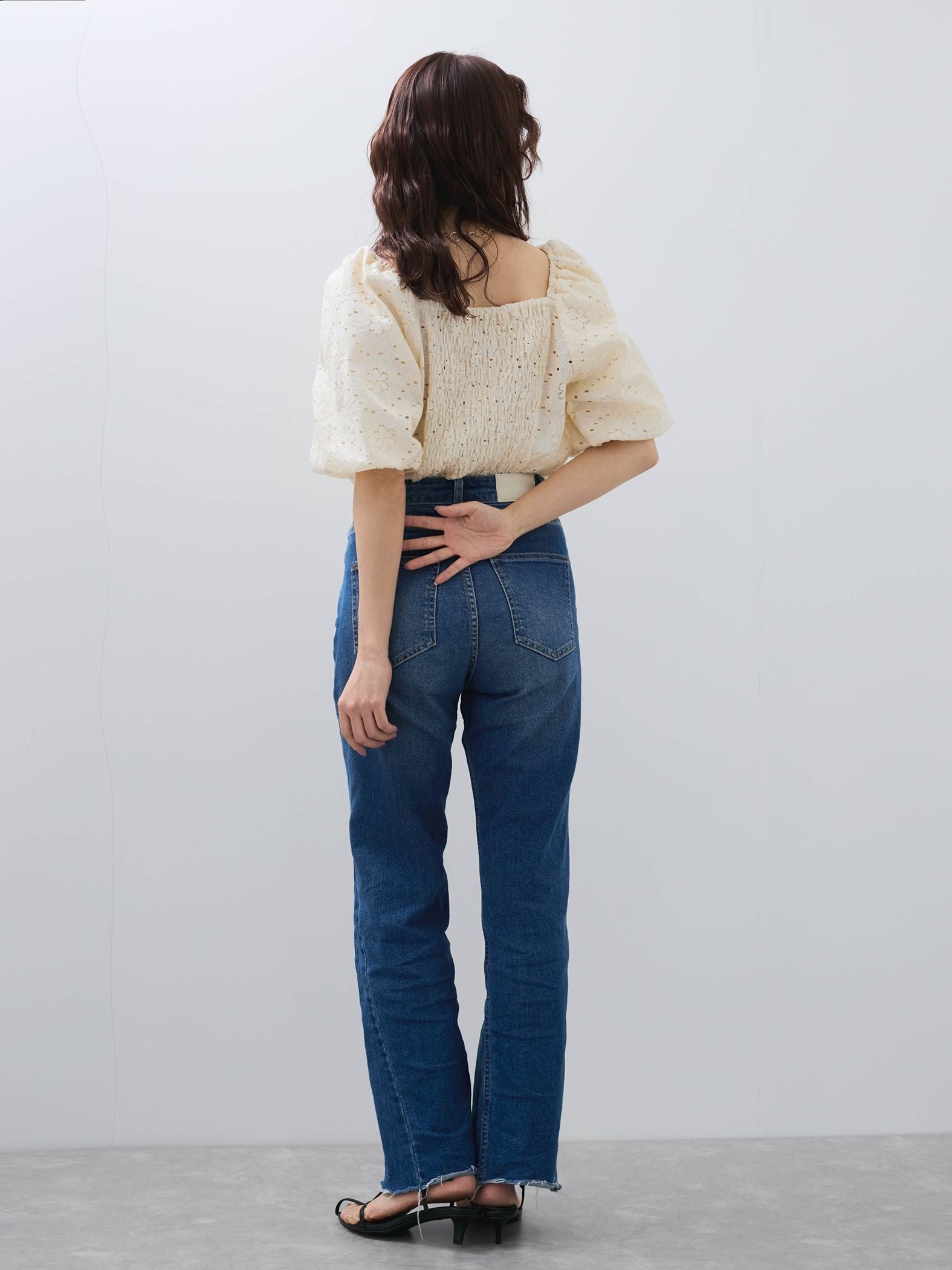 【SHIORI IRIE コラボ】2WAYオフショルレースブラウス≪手洗い可能≫