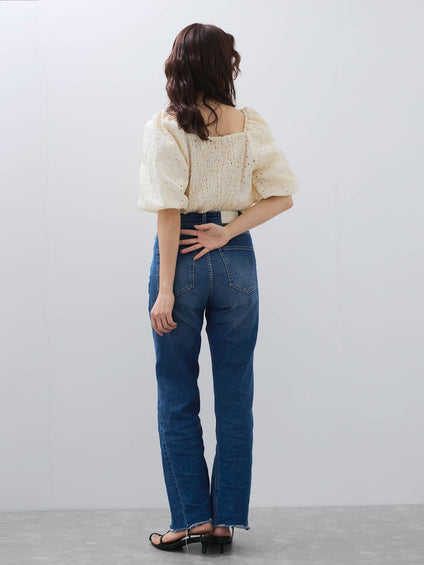 【SHIORI IRIE コラボ】2WAYオフショルレースブラウス≪手洗い可能≫