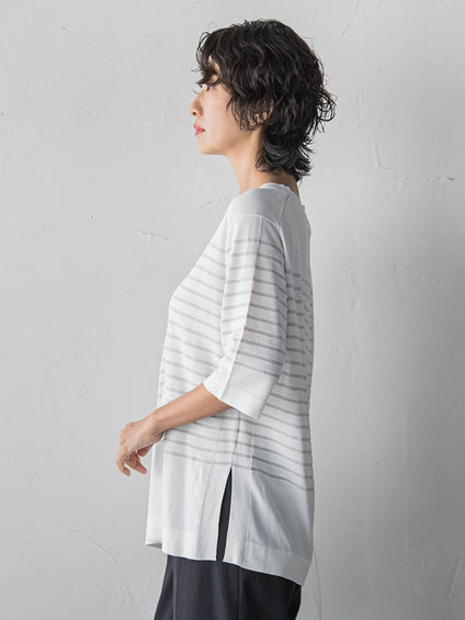 【大きいサイズ】ボーダーTシャツニット