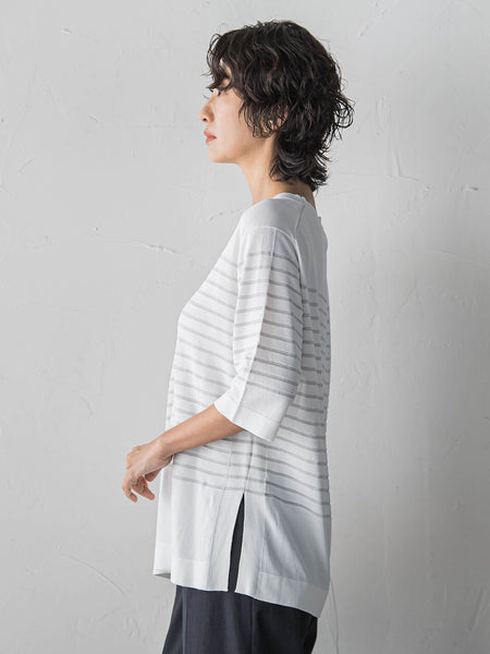 【大きいサイズ】ボーダーTシャツニット