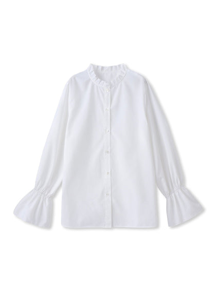 襟フリルブラウス≪洗濯機で洗える≫