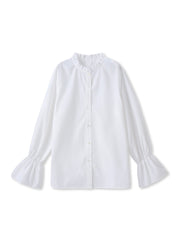 襟フリルブラウス≪洗濯機で洗える≫