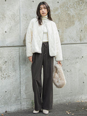 キルティング×フェイクファーリバーシブルブルゾン