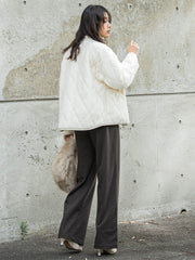 キルティング×フェイクファーリバーシブルブルゾン