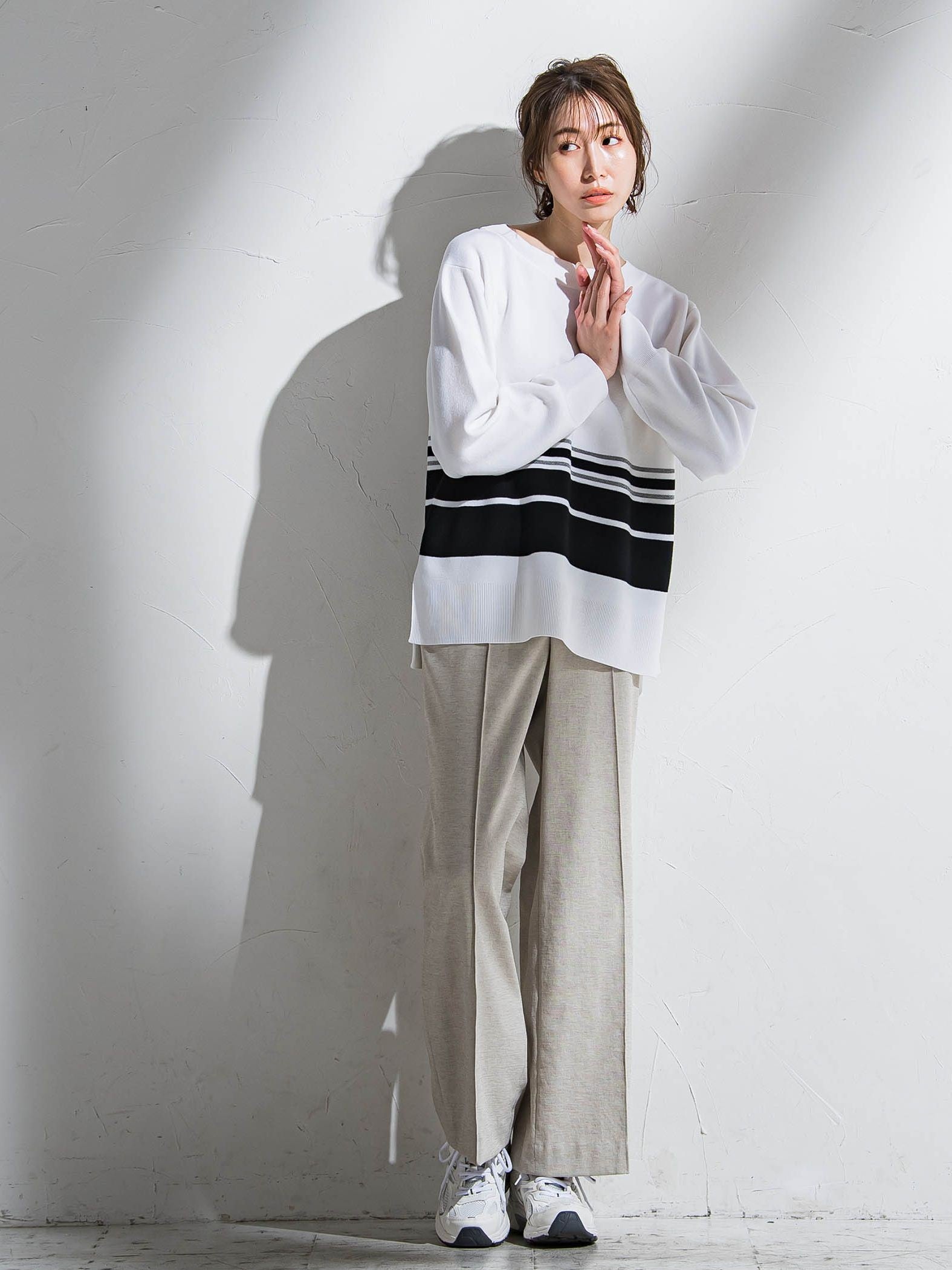 【WEB限定】シェルタリングワイドパンツ≪洗濯機で洗える≫