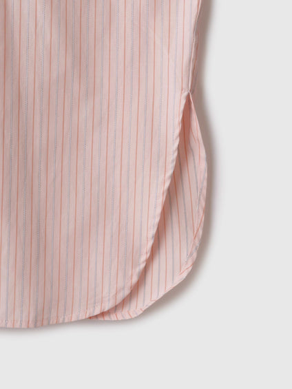 《きちんと映え》ストライプウエストタックシャツ