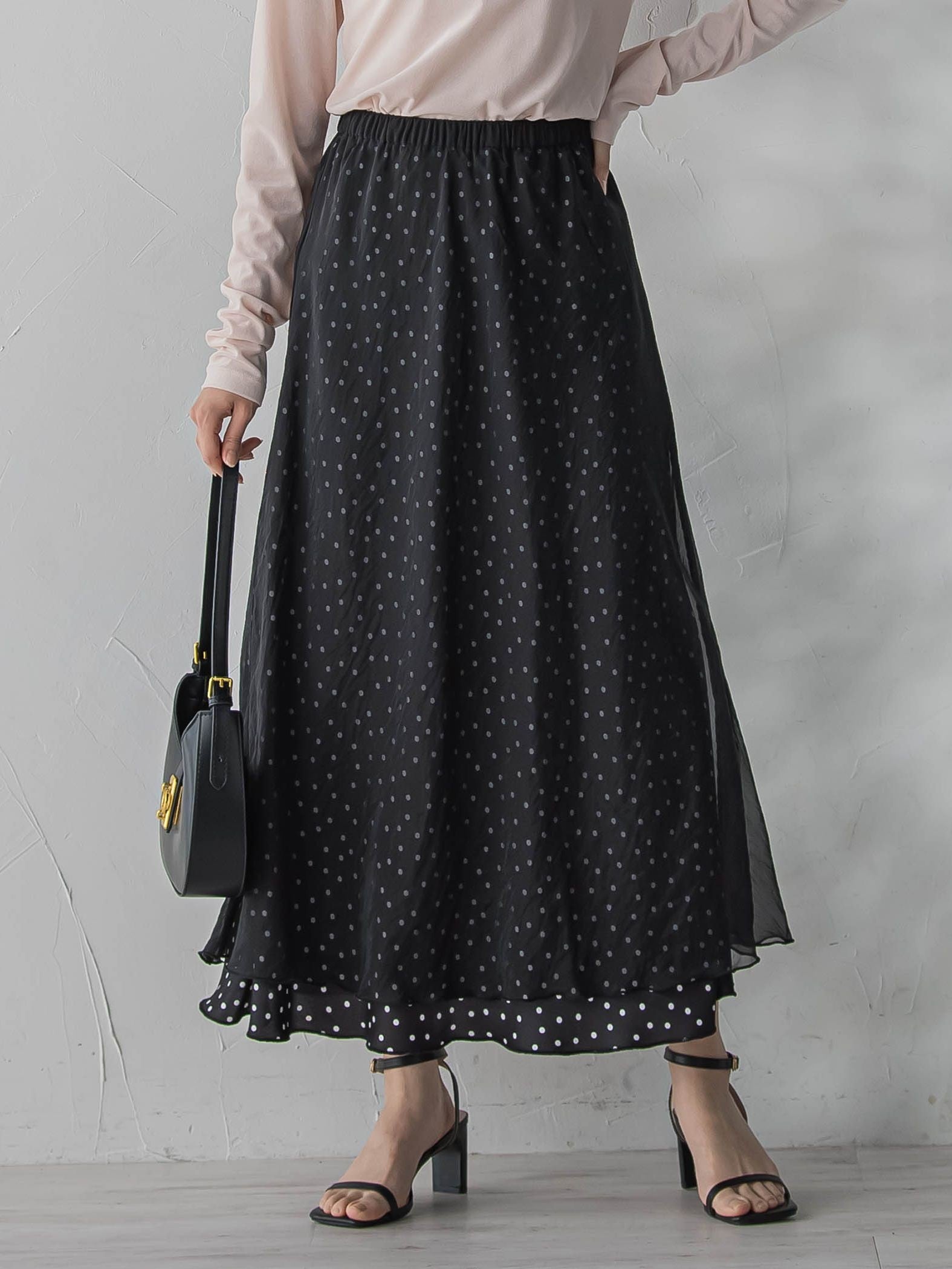 オーガンジーレイヤードスカート