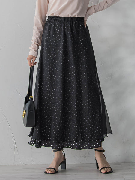 オーガンジーレイヤードスカート