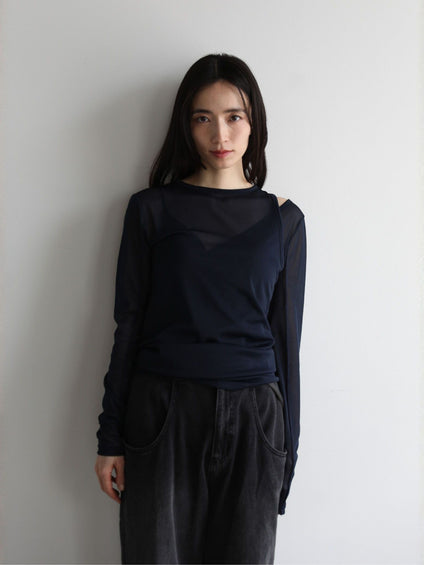 Layered sheer tops【日本製】≪手洗い可能≫