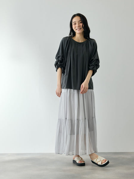 ホイップタックスリーブブラウス