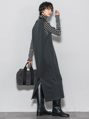 【ノンアイロン】-3kg見えIラインワンピース≪手洗い可能≫