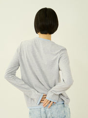 ヘンリーネックレイヤードTシャツ