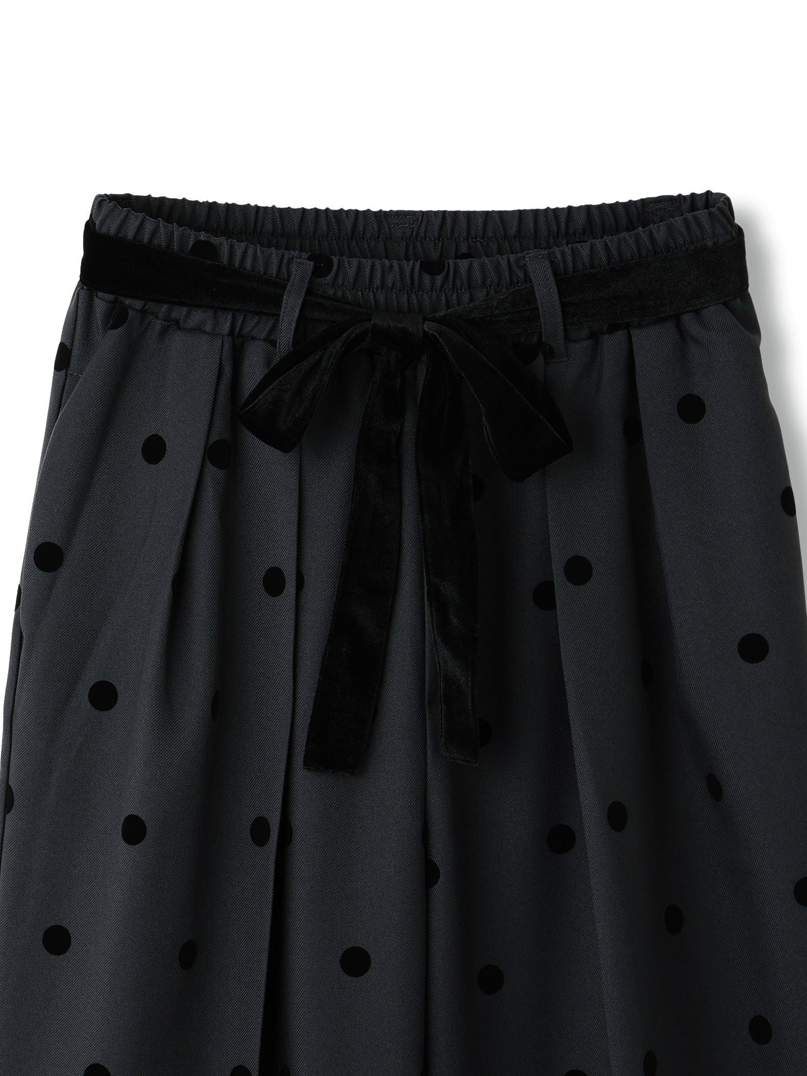 フロッキードットイージーワイドパンツ≪手洗い可能≫