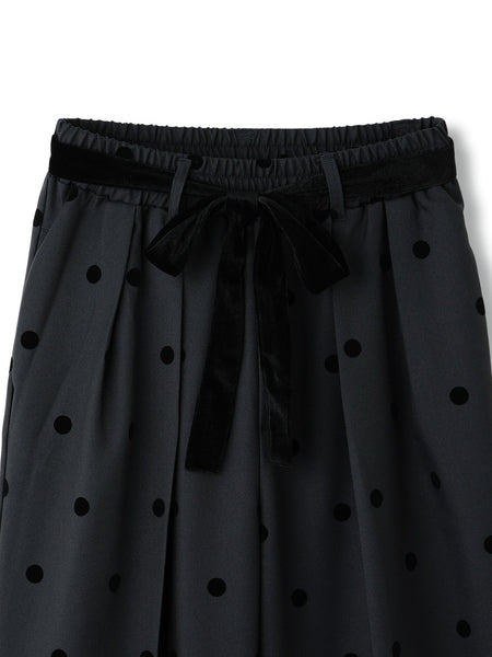 フロッキードットイージーワイドパンツ≪手洗い可能≫