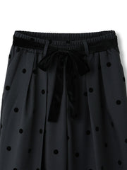 フロッキードットイージーワイドパンツ≪手洗い可能≫