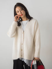 ファーVカーディガン
