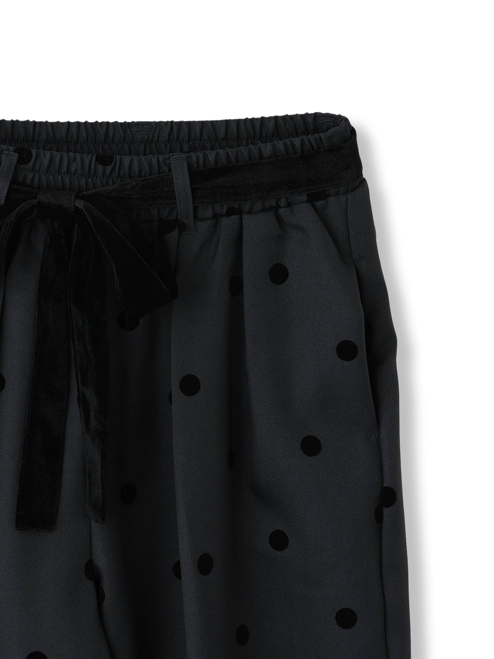 フロッキードットイージーワイドパンツ≪手洗い可能≫