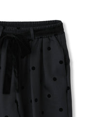 フロッキードットイージーワイドパンツ≪手洗い可能≫