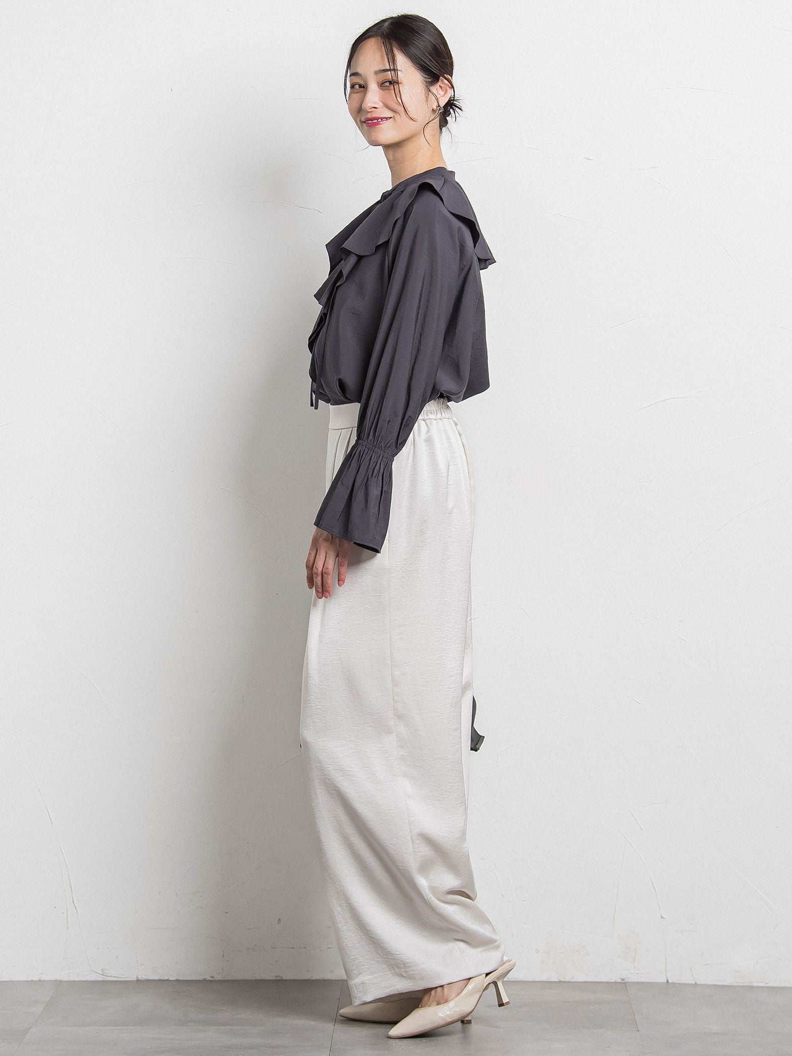 カリーヌサテンパンツ≪洗える≫